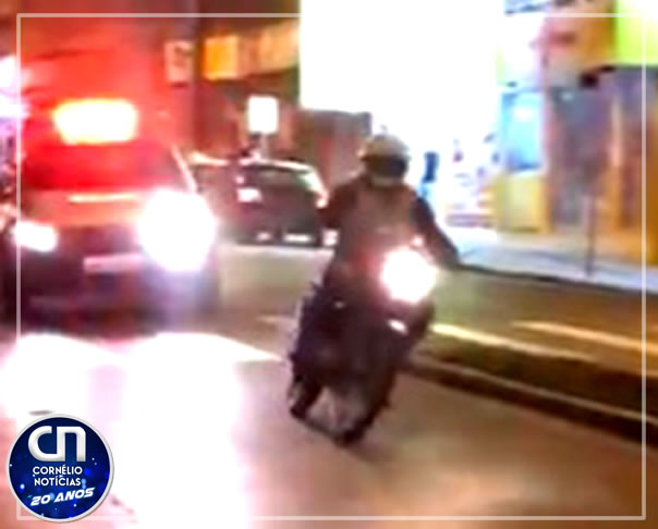Motociclista sofre queda ao tentar fugir da PM em Cornélio Procópio