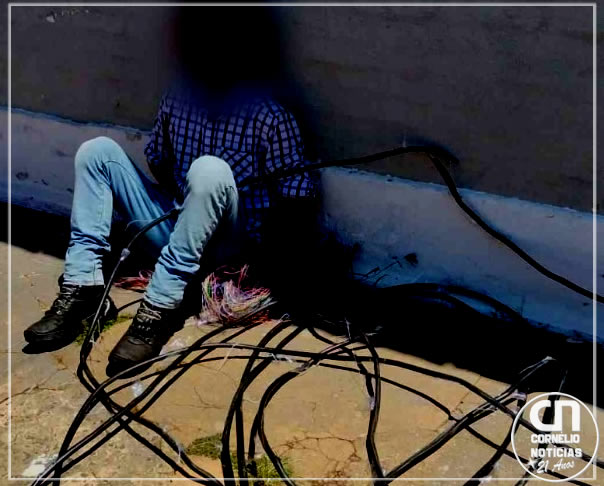 Homem é preso furtando fiação elétrica em construção em C. Procópio