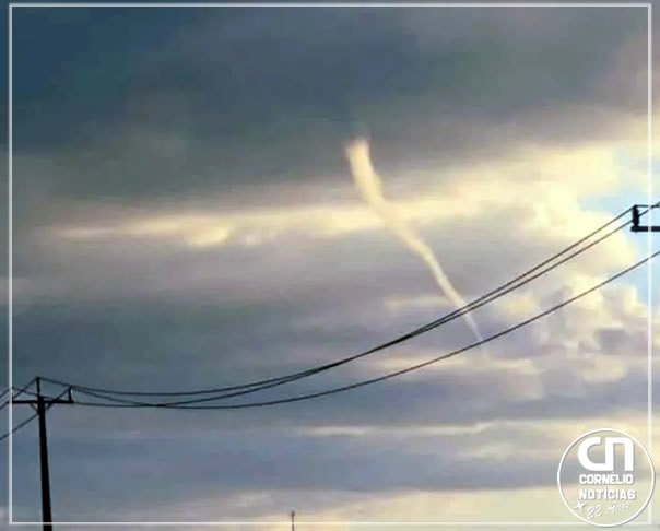 Nuvem funil é registrada após calor intenso em Cascavel