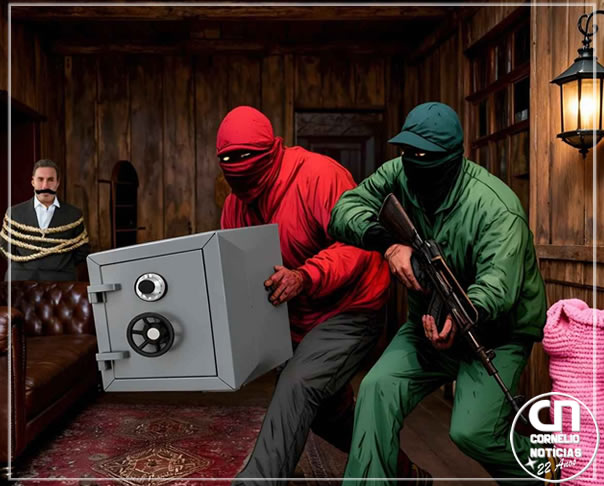 Dupla violenta invade casa e rouba cofre com arsenal em armas