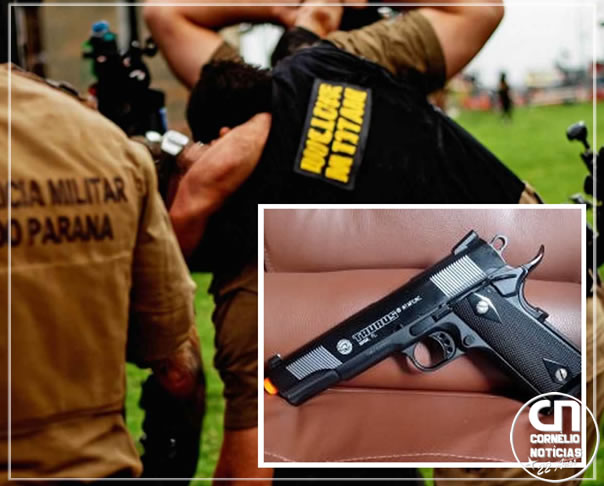 PM prende indivíduo com arma roubada a caminho para Londrina