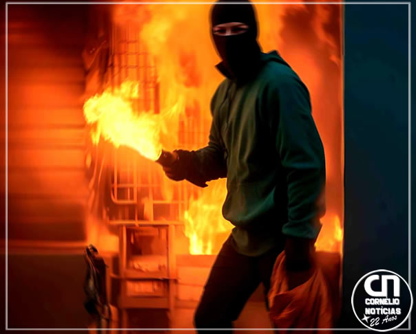  Homem invade estabelecimento, furta produtos e ateia fogo local