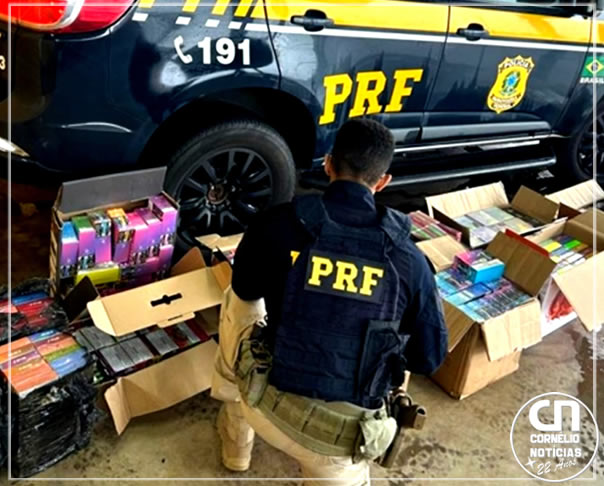 PRF apreende mais de 3 mil cigarros eletrônicos e medicamentos na BR-369