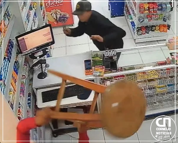  Atendente usa banco de balcão para espantar ladrão armado em Londrina