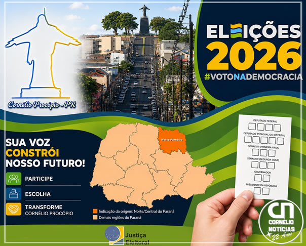 Cornélio Procópio possui mais de 35 mil eleitores, segundo TSE