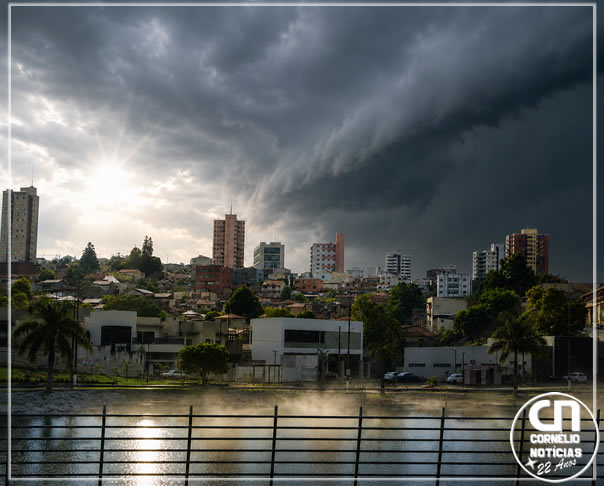 Frente traz chuva, queda nas temperaturas e mudança no tempo em C. Procópio