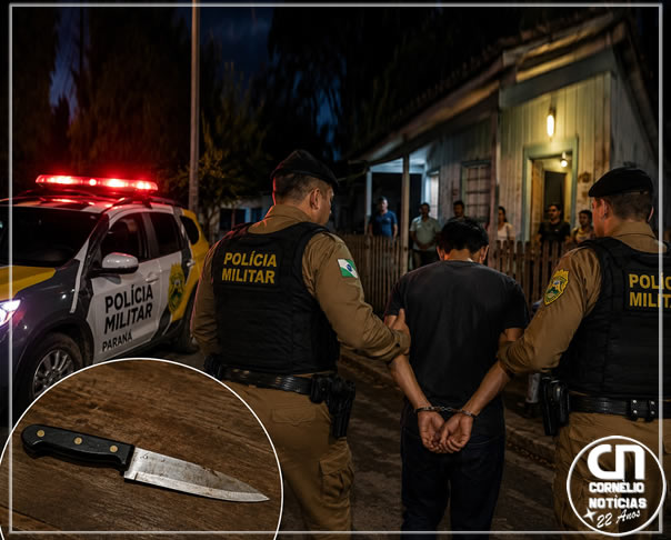 Homem de 26 anos é preso após agredir mãe, irmão e avó