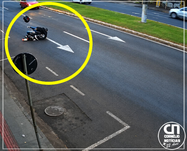 Câmeras flagram roda de carretinha atingindo motociclista em Londrina