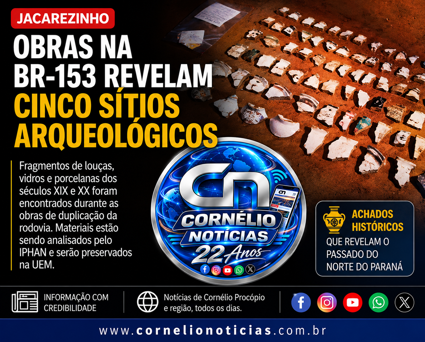Achado arqueológico  na região