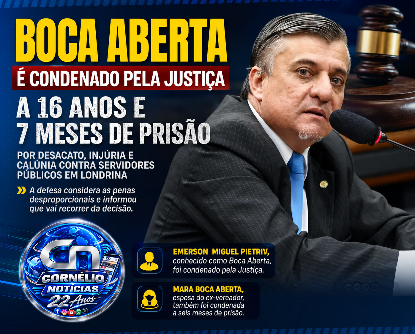 Justiça condena Boca Aberta a mais de 16 anos de prisão