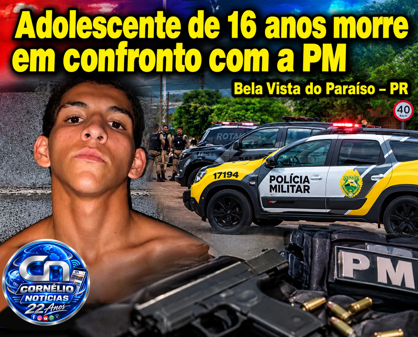 Adolescente de 16 anos morre em confronto com a PM em Bela Vista do Paraíso