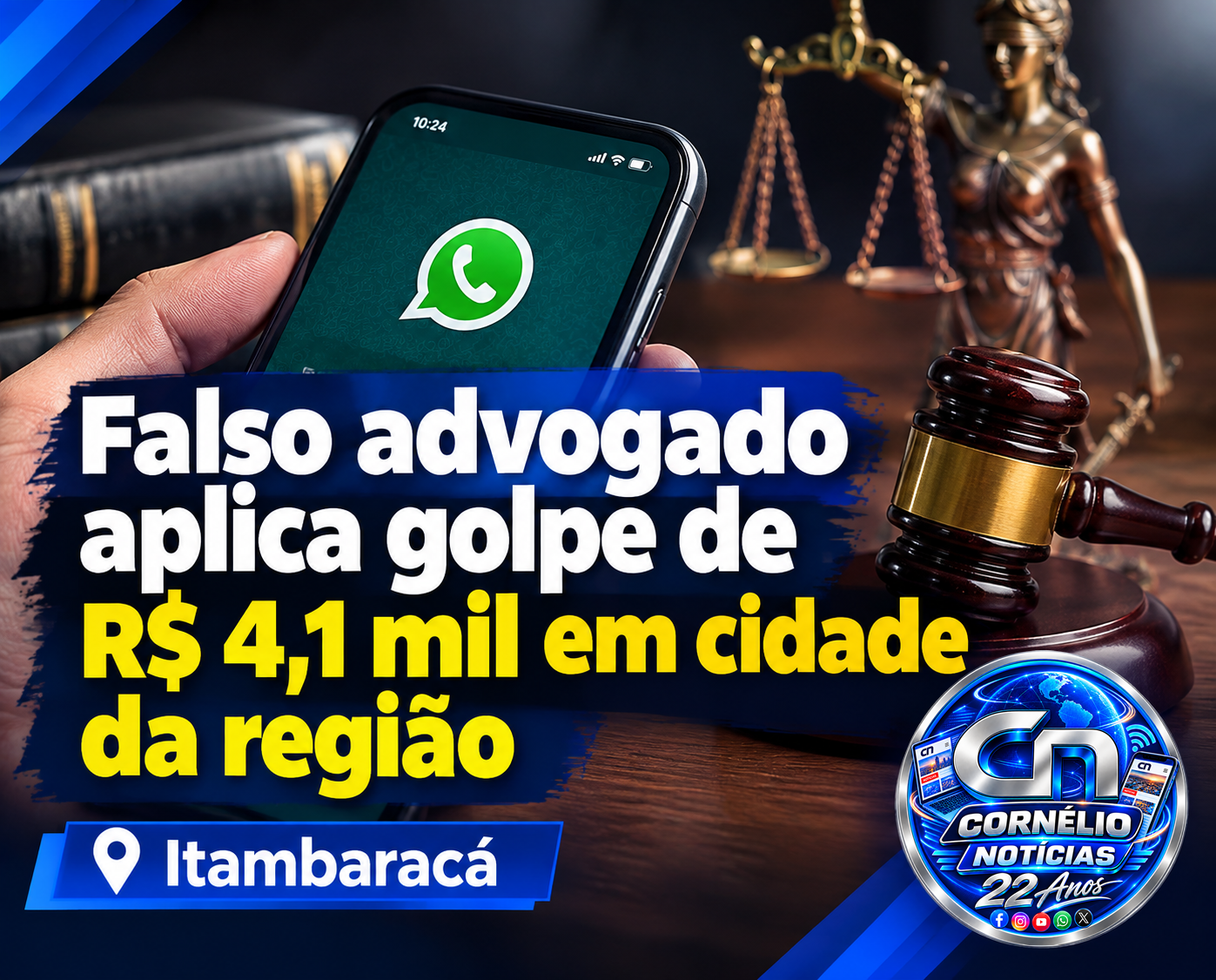 Falso advogado aplica golpe de R$ 4,1 mil em cidade da região