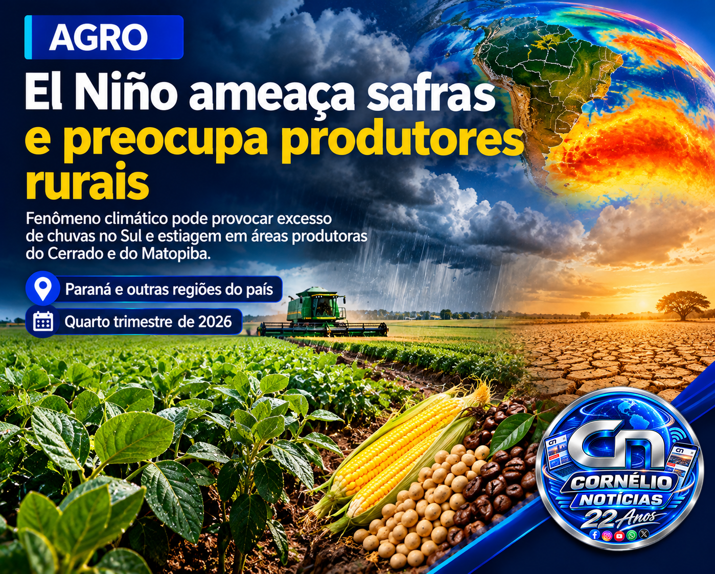 El Niño ameaça safras e preocupa produtores rurais