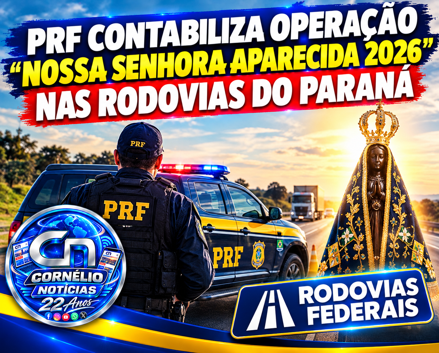PRF registra 98 acidentes e quatro mortes nas rodovias federais do Paraná