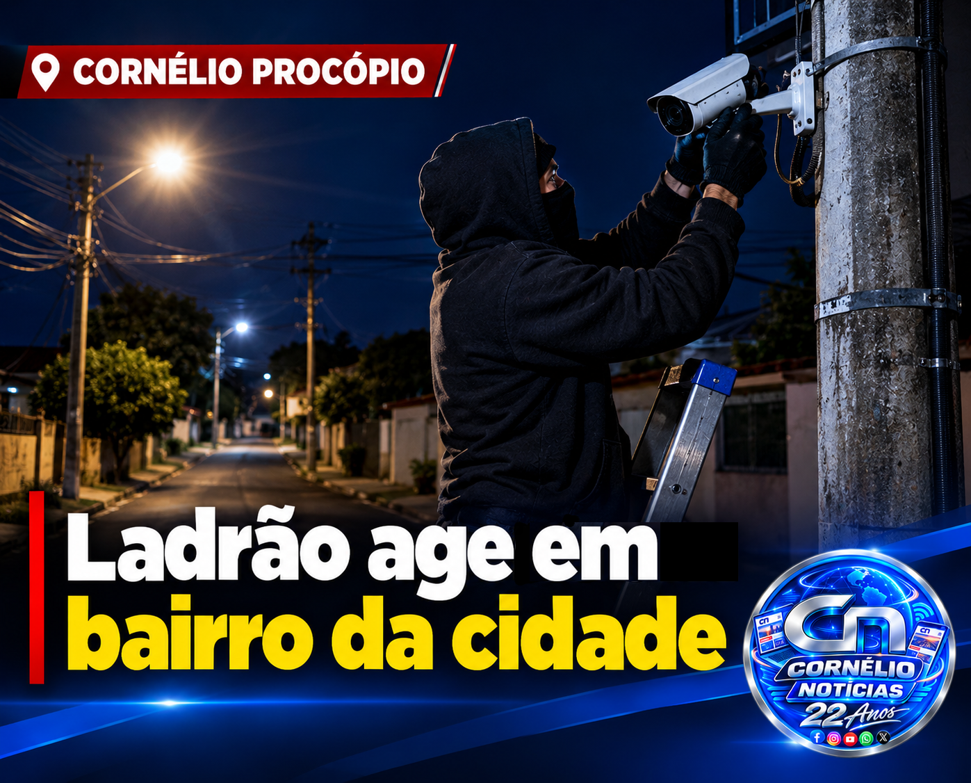Mulher flagra indivíduo furtando câmeras de segurança no Conjunto Fortunato Sibim