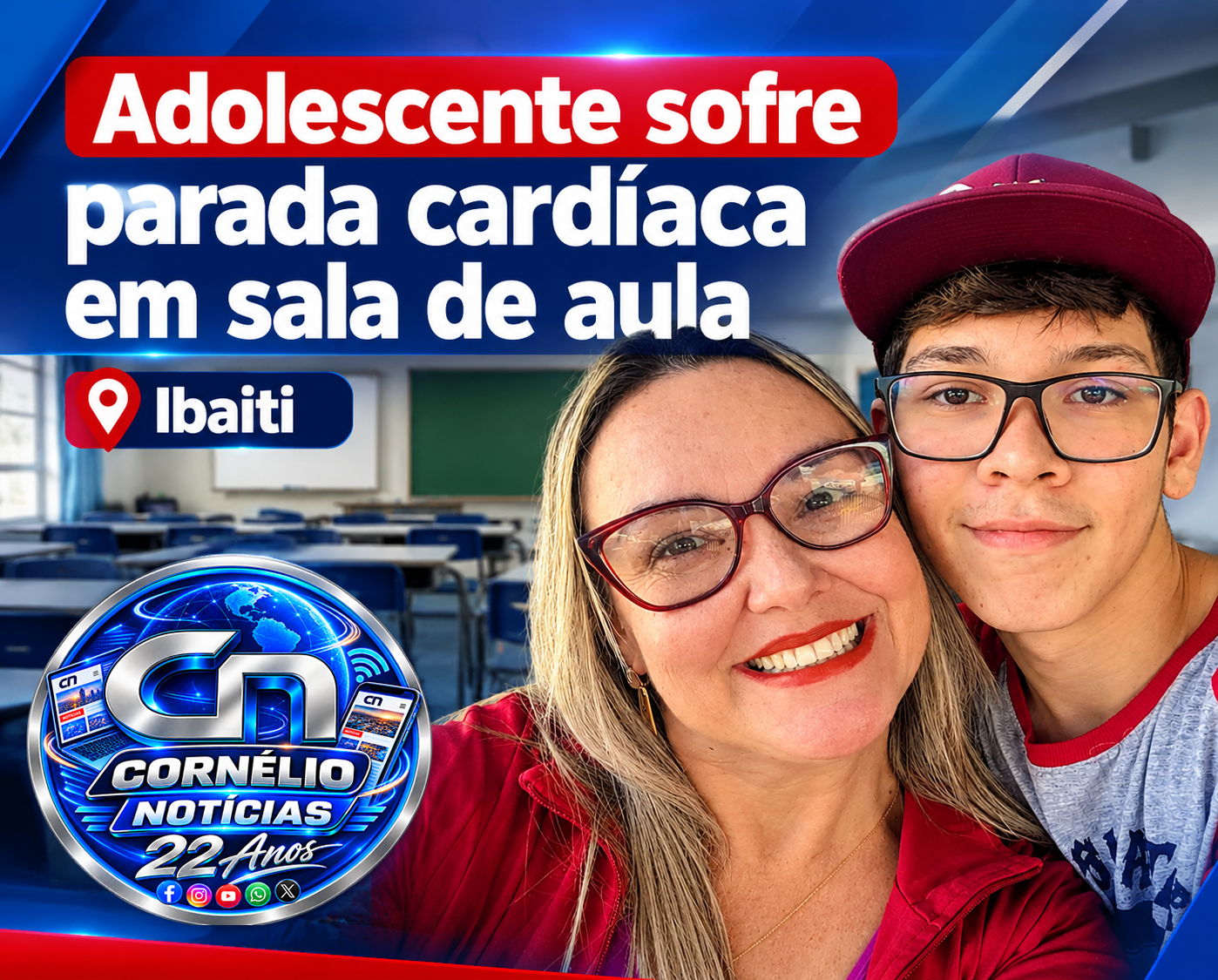 Professora salva vida de aluno de 15 anos durante emergência em escola no Norte Pioneiro