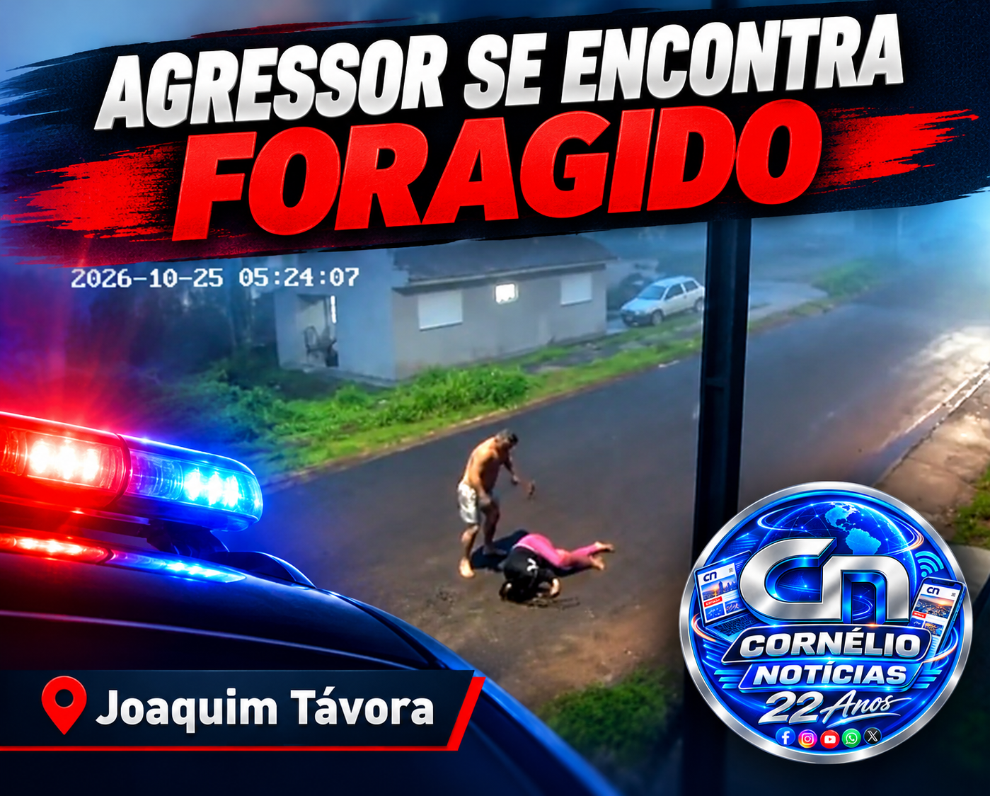 Mulher é brutalmente espancada no meio da rua no em cidade do Norte Pioneiro