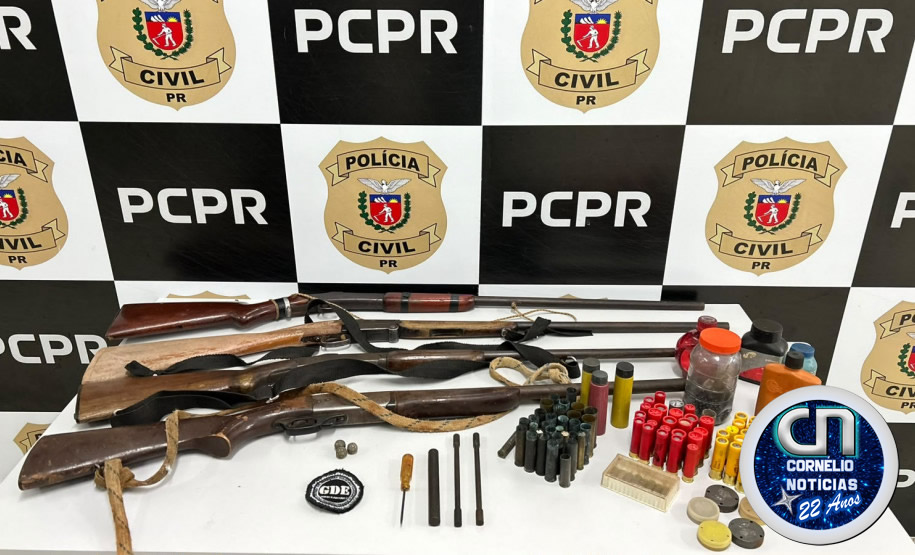 PC encontra armas e aves silvestres durante ação em Cornélio Procópio