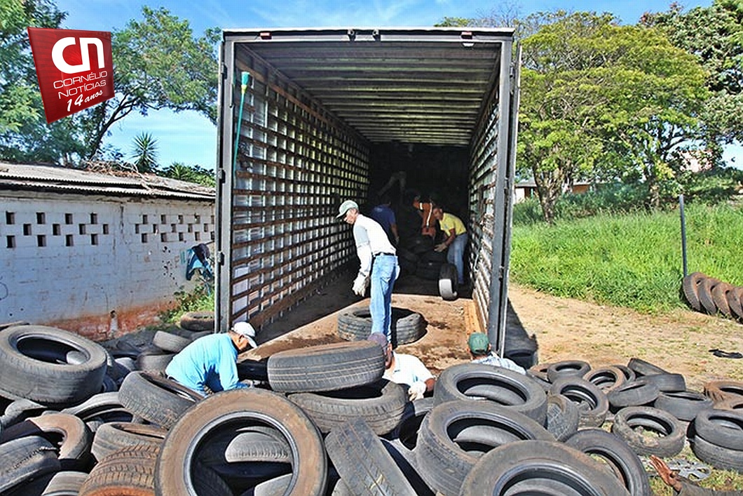 Prefeitura de Cornélio Procópio retira segunda carga de pneus de depósito na zona Oeste da cidade