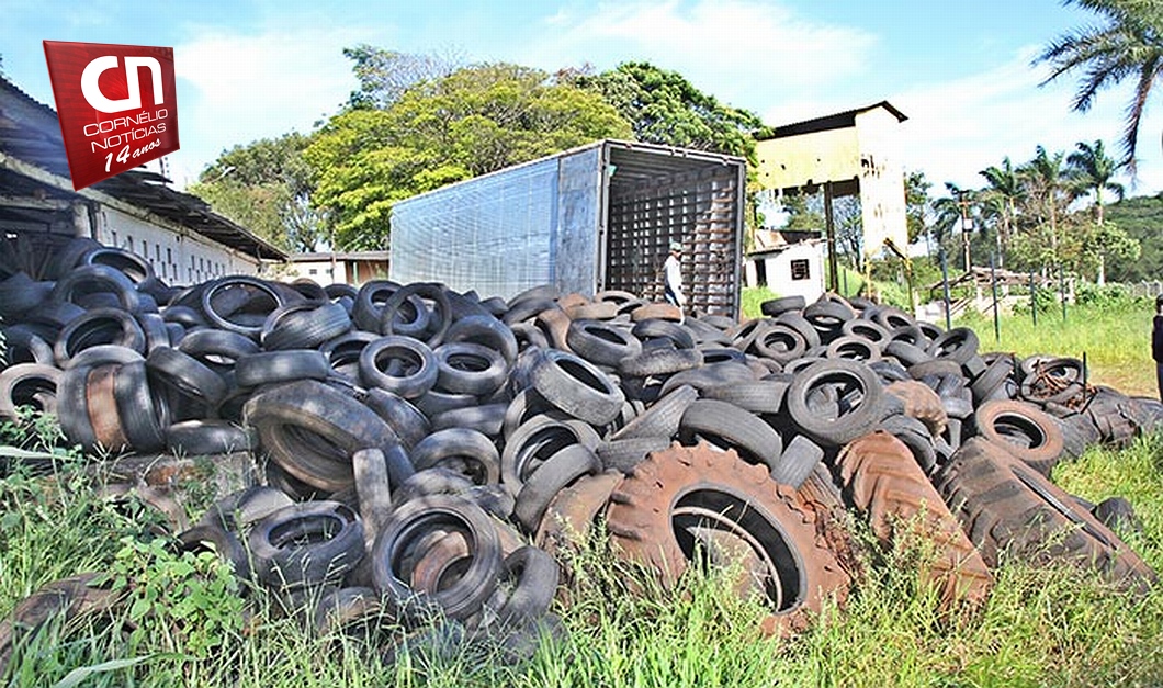 Prefeitura de Cornélio Procópio retira segunda carga de pneus de depósito na zona Oeste da cidade